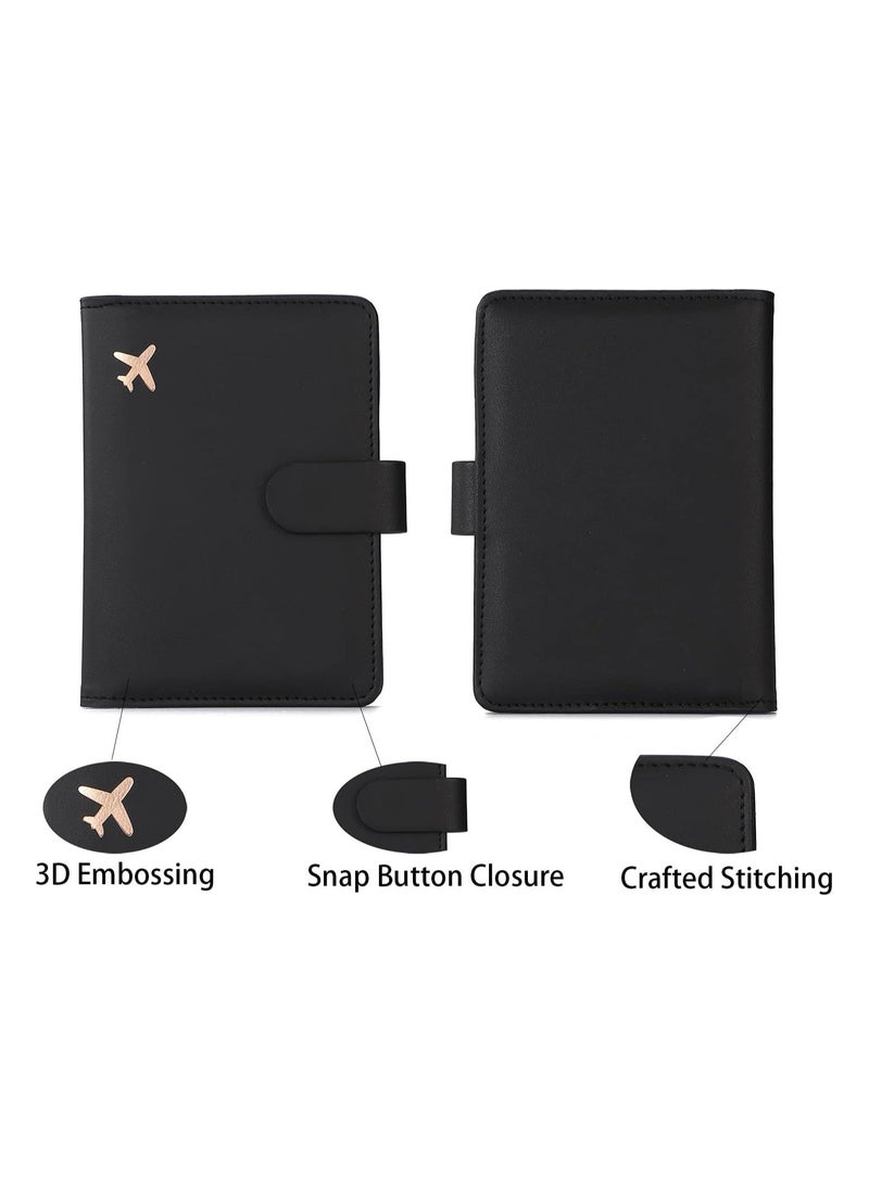 Leather Passport Holder Covers Case, Waterproof Rfid Blocking Travel Wallet Passport - Image 5