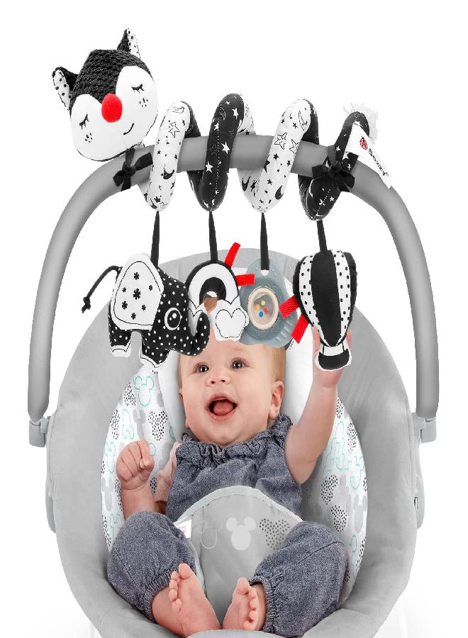 FPVERA Car Seat and Stroller Toys - Black and White Car Seat Toy High Contrast Baby Toys, Baby Plush Spiral Activity Toy for Crib Mobile, Newborn Sensory Toy Best Gift for 0 3 6 9 12 Months Infants - Image 1