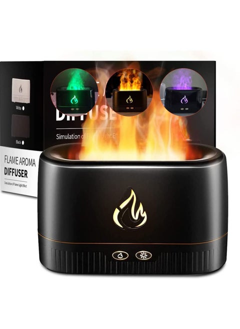 Flame Air Diffuser,Humidifier,Portable Noiseless Aroma Diffuser with Multicolor Lights Waterless Auto Off Protection Essential Oil Diffuser for Home,Office