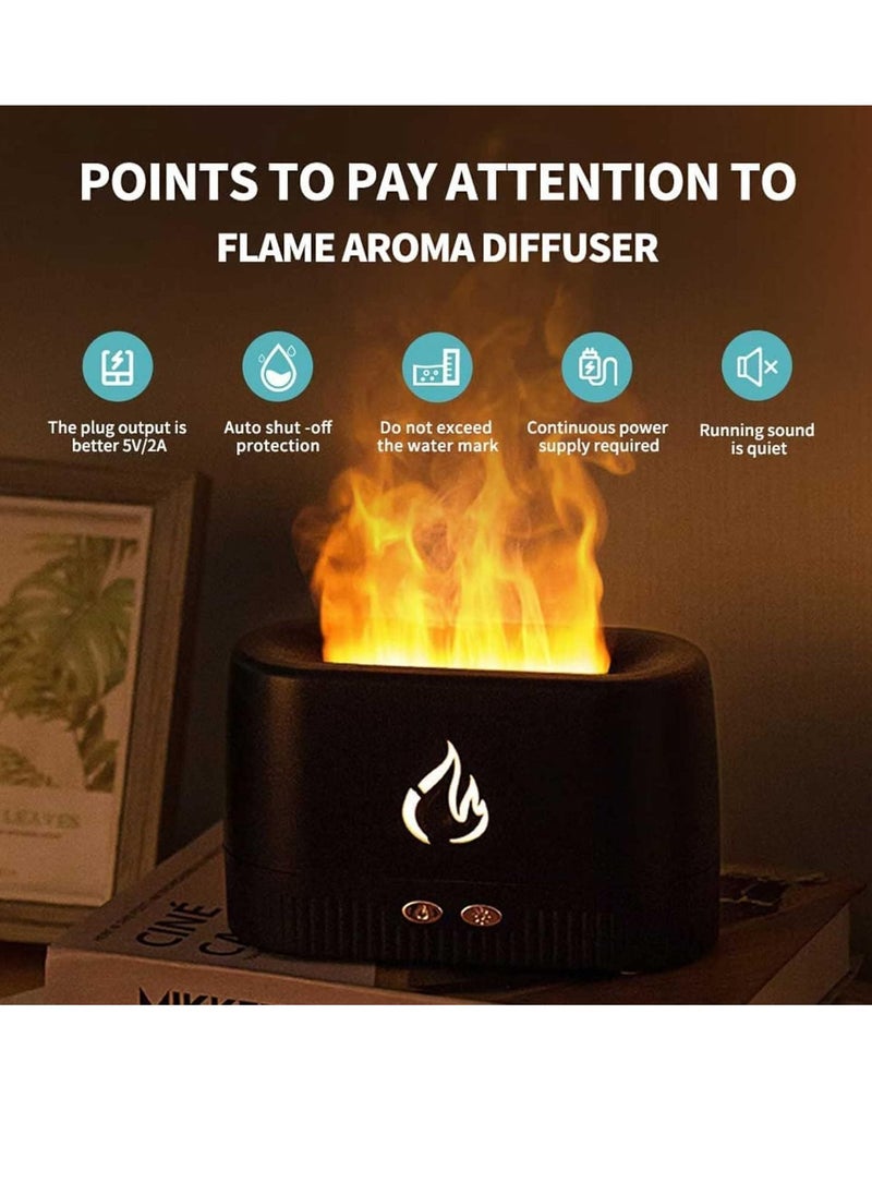 Flame Air Diffuser,Humidifier,Portable Noiseless Aroma Diffuser with Multicolor Lights Waterless Auto Off Protection Essential Oil Diffuser for Home,Office