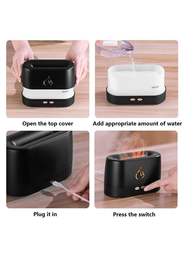 Flame Air Diffuser,Humidifier,Portable Noiseless Aroma Diffuser with Multicolor Lights Waterless Auto Off Protection Essential Oil Diffuser for Home,Office