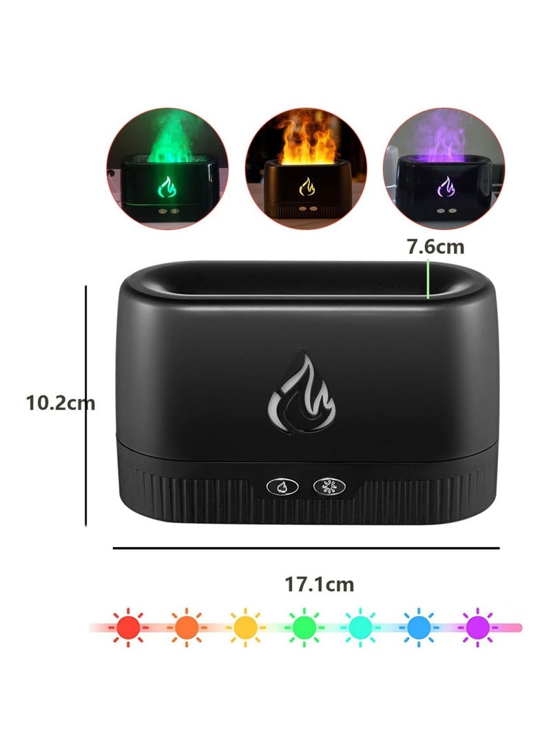 Flame Air Diffuser,Humidifier,Portable Noiseless Aroma Diffuser with Multicolor Lights Waterless Auto Off Protection Essential Oil Diffuser for Home,Office