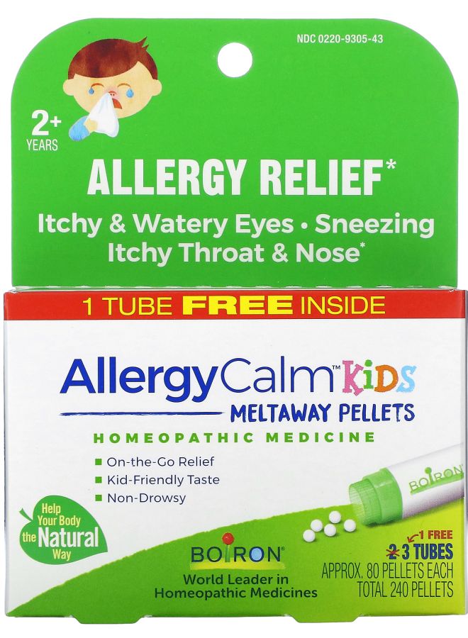 Boiron AllergyCalm Kids 2+ Years 3 Tubes 80 Pellets Each