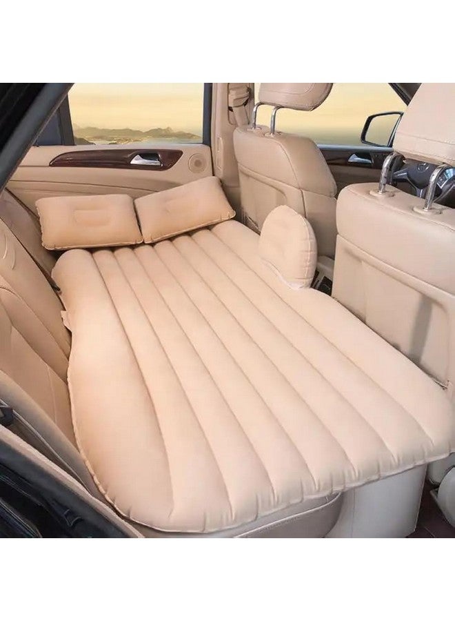 Rylan Premium Car Inflatable Bed with Pump & 2 Air Pillow|Quick Inflatable Back Seat Bed|Car Inflatable Mattress|Car Bed Mattress|Car Bed For Kids,Travel,Trip,Camping,Picnic,Pool &Beach|Universal Fit|Beige/ - Image 1
