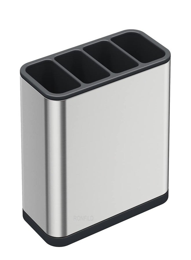 RONFILD Silverware Caddy Utensil Caddy Spoon Holder with 4 Divided Compartments, Sturdy Stainless Steel, Rust Proof - Image 2
