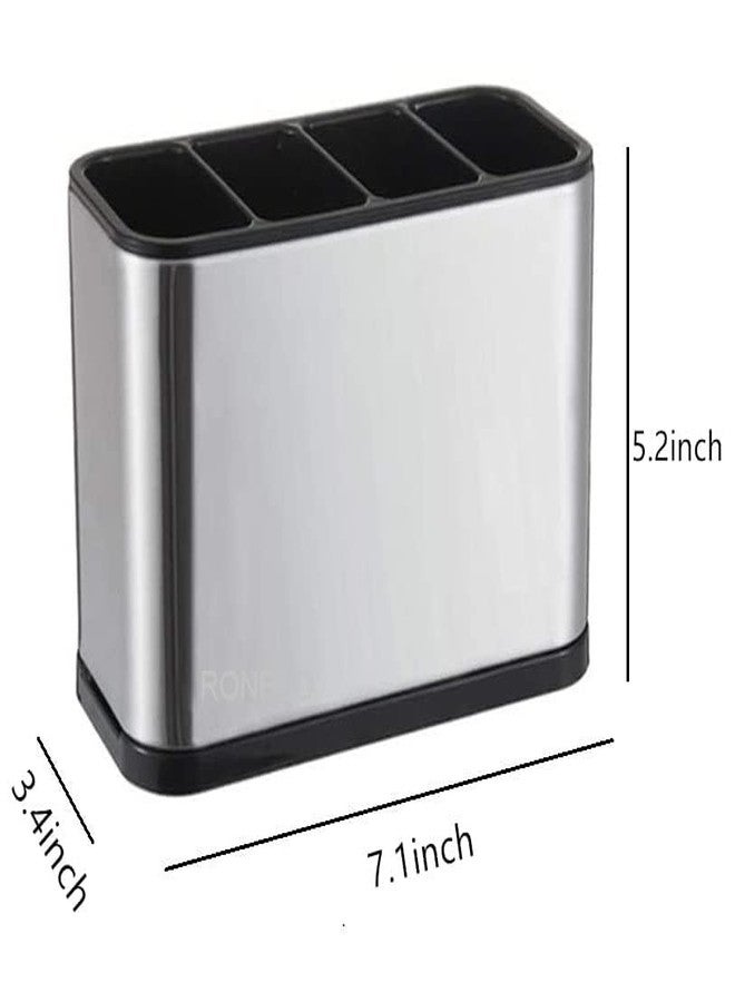 RONFILD Silverware Caddy Utensil Caddy Spoon Holder with 4 Divided Compartments, Sturdy Stainless Steel, Rust Proof - Image 5