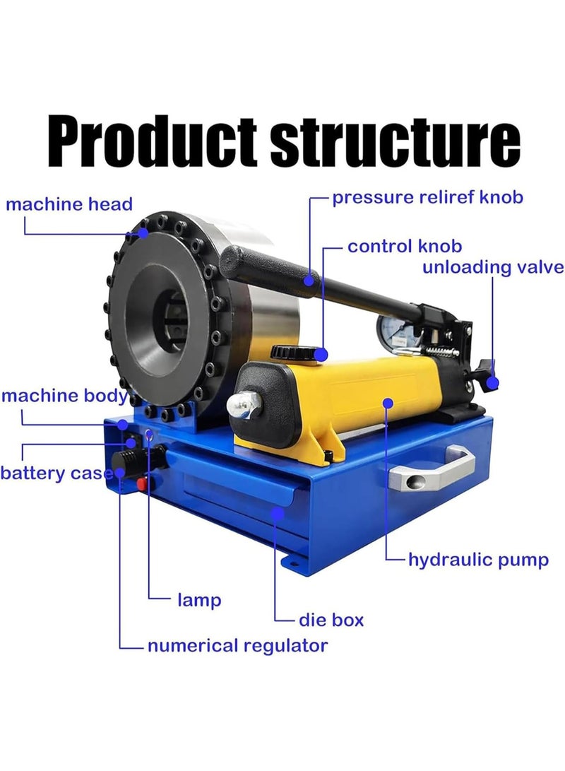 GGOOT Hydraulic Hose Crimping Machine - Portable Crimping Tool with 7 Sets of Dies for Hardware Processing  - Image 3