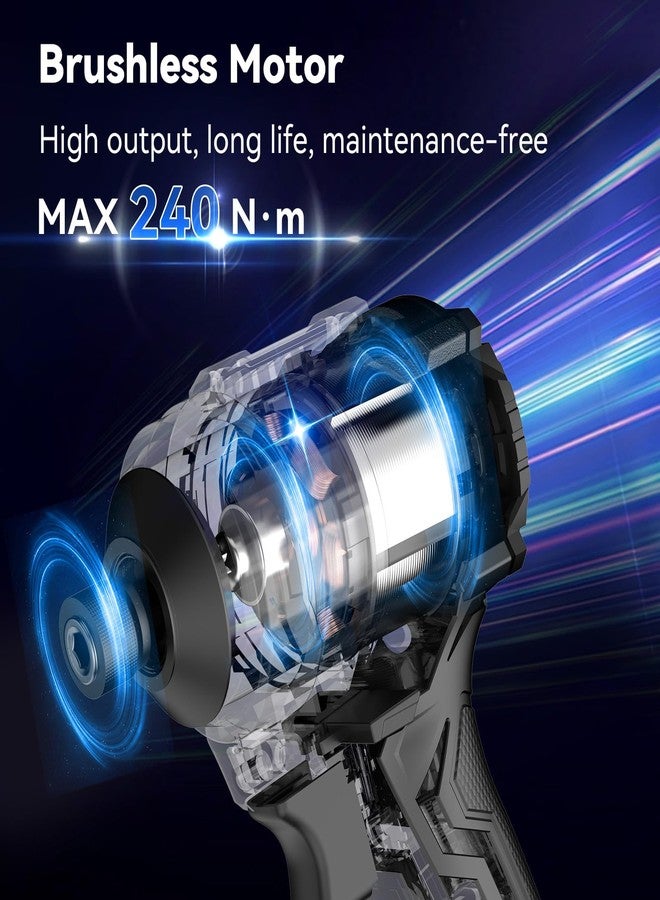NANWEI Impact Driver Compatible with Makita 18V Batteries, 240N·m, Brushless Motor, 1/4'' Hex Shank, Forward Rotation with 4-Speed Setting, Reverse Rotation with Auto-Stop Function (Tool Only) - Image 4