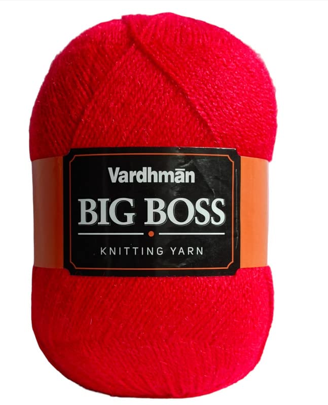 KYSS Vardhman BigBoss Wool Soft Fingering Hand Knitting Dyed Wool Crochet Hook Yarn Red1 Ball 200 gram 400 g Shade no45 - Image 1