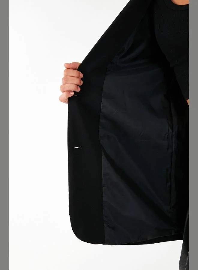 Lela  Lela Relaxed Fit Mono Collar Pocket Blazer Jacket Women's JACKET 611BC00132 for Women | Best Price UAE