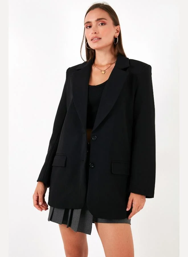 Lela  Lela Relaxed Fit Mono Collar Pocket Blazer Jacket Women's JACKET 611BC00132 for Women | Best Price UAE