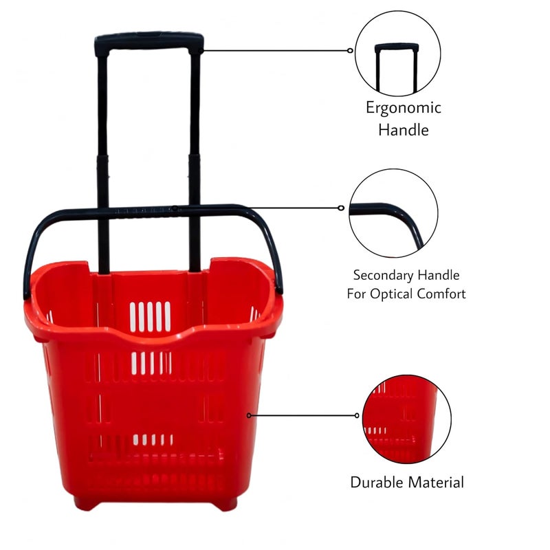 Big Apple Bigapple BABasket45L Heavy Weight King Shopping Basket with Wheels 45L Capacity - Image 5