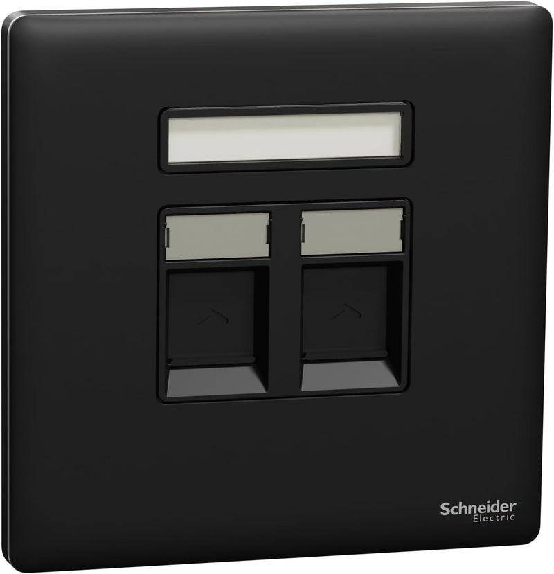 Schneider Electric Unica X RJ45 Central Plate - Jet Black - Image 1