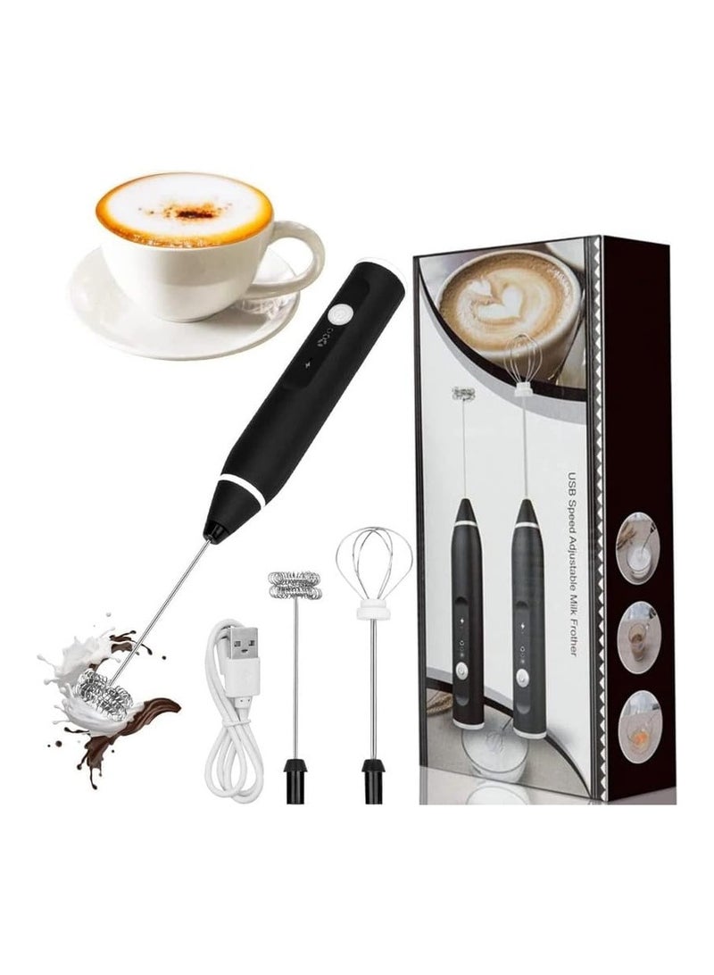 مجموعة مخفقة وصانع كهربائي لرغوة الحليب من 3 قطع أسود/فضي - Image 1