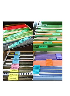 SYOSI File Folder Tabs, Quick Identification, Hanging File Folder Tabs with Inserts for Hanging Folders, Easy to Read Clear Plastic Hanging File Tabs for Files Sorting Quick Identification  - Image 4