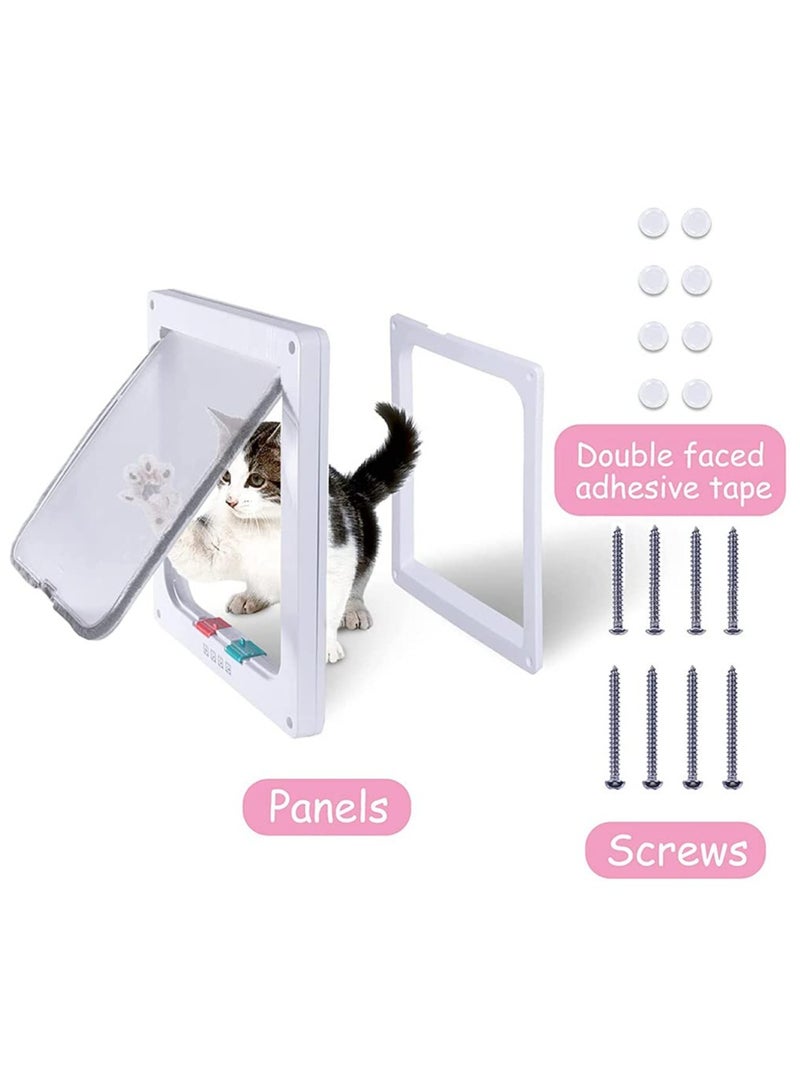 Generic Cat Door Flap (Outer Size 7.5" x 7.8"), Pet Supplies 4 Way Locking for Interior Exterior Doors, Weatherproof Pet Door Window for Cats Doggie Kitties & Kittens, Easy to Installation  - Image 5