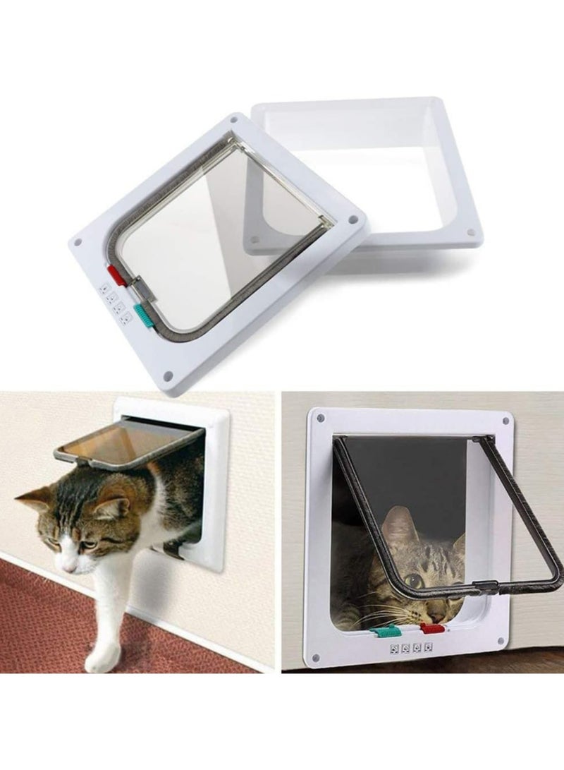 Generic Cat Door Flap (Outer Size 7.5" x 7.8"), Pet Supplies 4 Way Locking for Interior Exterior Doors, Weatherproof Pet Door Window for Cats Doggie Kitties & Kittens, Easy to Installation  - Image 2