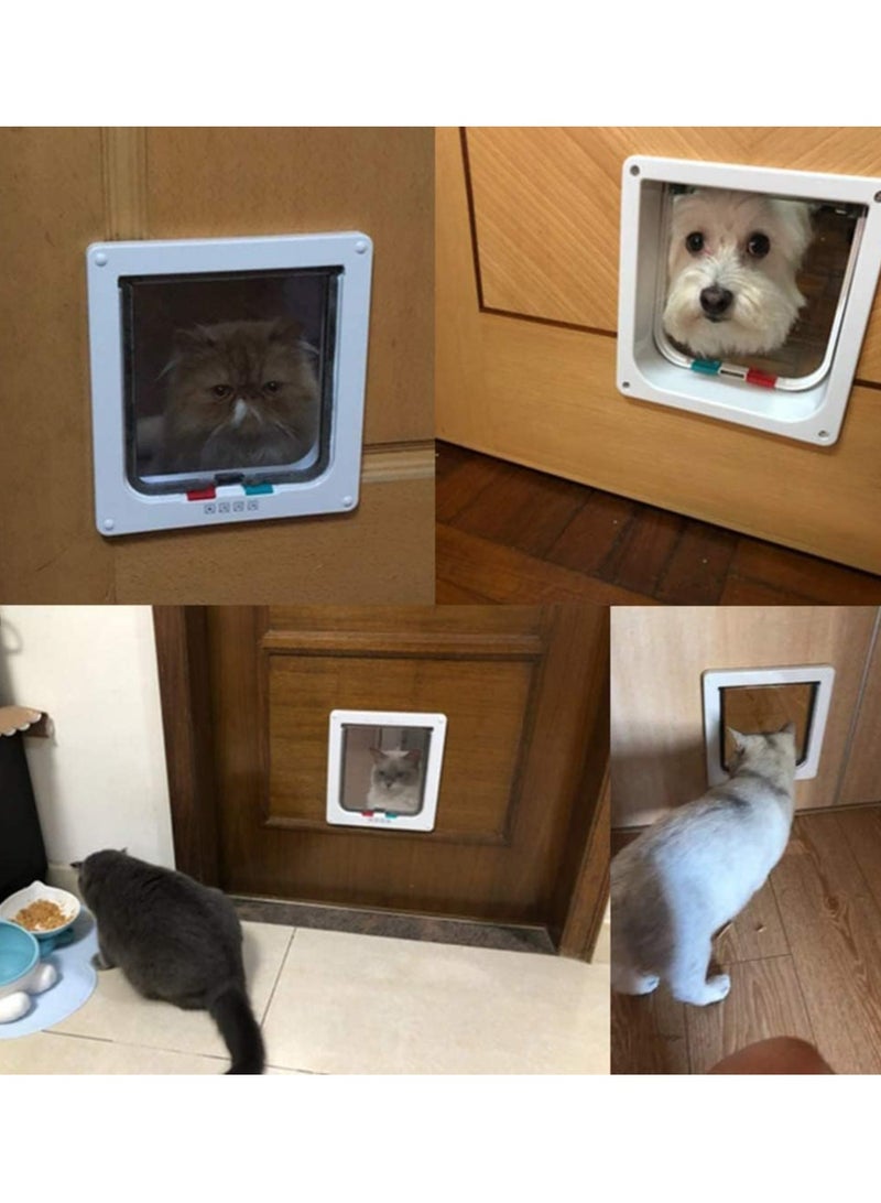Generic Cat Door Flap (Outer Size 7.5" x 7.8"), Pet Supplies 4 Way Locking for Interior Exterior Doors, Weatherproof Pet Door Window for Cats Doggie Kitties & Kittens, Easy to Installation  - Image 3