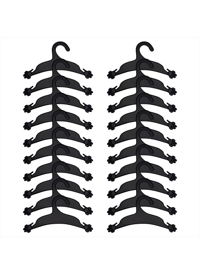 AHANDMAKER - 20 Packs Pet Apparel Hangers, Black Pet Clothes Hangers Lovely Plastic Flexible Strong Paw Print for Dog Cat Pet Toddler Small Coat Hanger, 5x8.86inch - Image 1