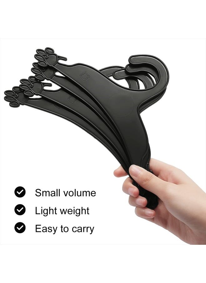 AHANDMAKER - 20 Packs Pet Apparel Hangers, Black Pet Clothes Hangers Lovely Plastic Flexible Strong Paw Print for Dog Cat Pet Toddler Small Coat Hanger, 5x8.86inch - Image 1
