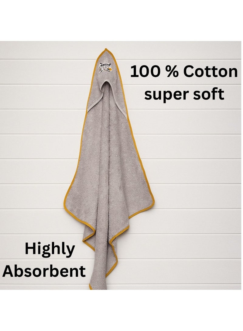 AZM Baby Bath Towel With Hood - Cream - Image 1