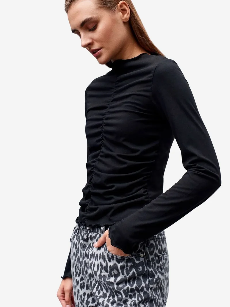 ديلفين DILVIN Slim Fit Long Sleeve Jersey Blouse