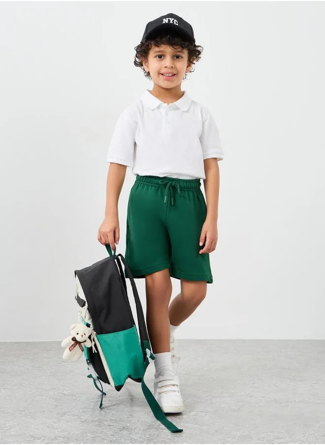Styli Styli Solid Shorts with Drawstring