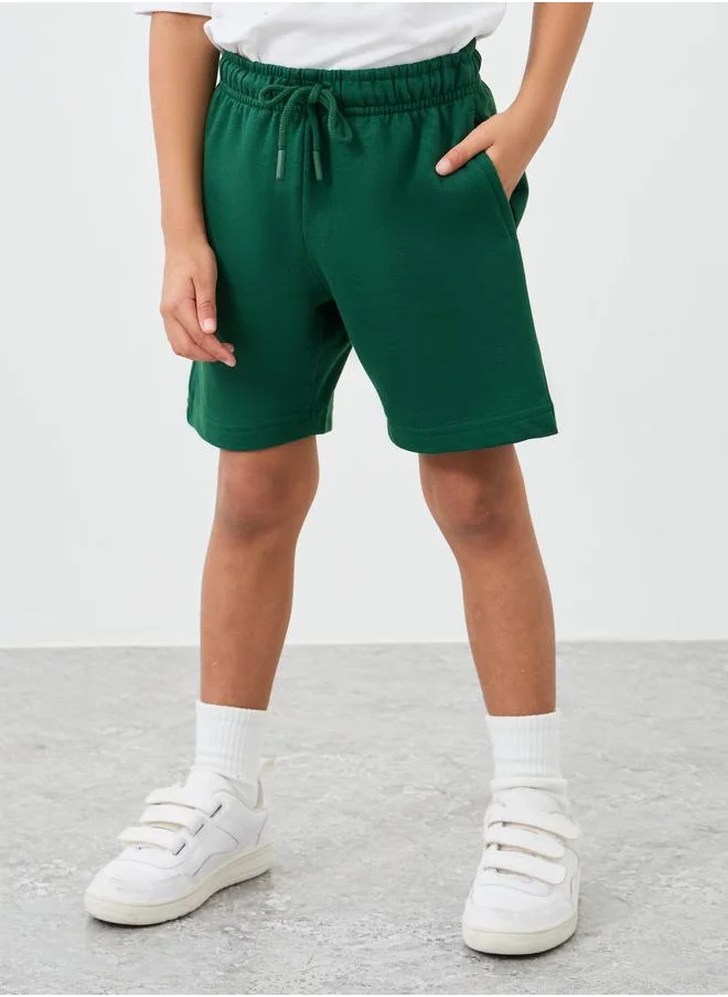 Styli Styli Solid Shorts with Drawstring
