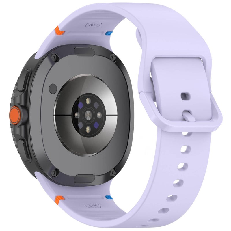 سوار ساعة ذكية باللون بنفسجي قابل للتعديل رياضي من السيليكون متوافق مع Samsung Galaxy Watch 8 Classic بملاءمة قابلة للتعديل وحزام ناعم للاستبدال اليومي - Image 1