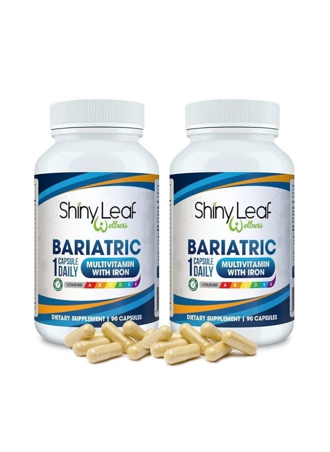Shiny Leaf One Daily Bariatric Multivitamin with 45 mg of Iron 90 Ct Capsule for Post Weight Loss Surgery (WLS), Sleeve, and Mini Gastric Bypass Patients (6 Month Supply)  - Image 1