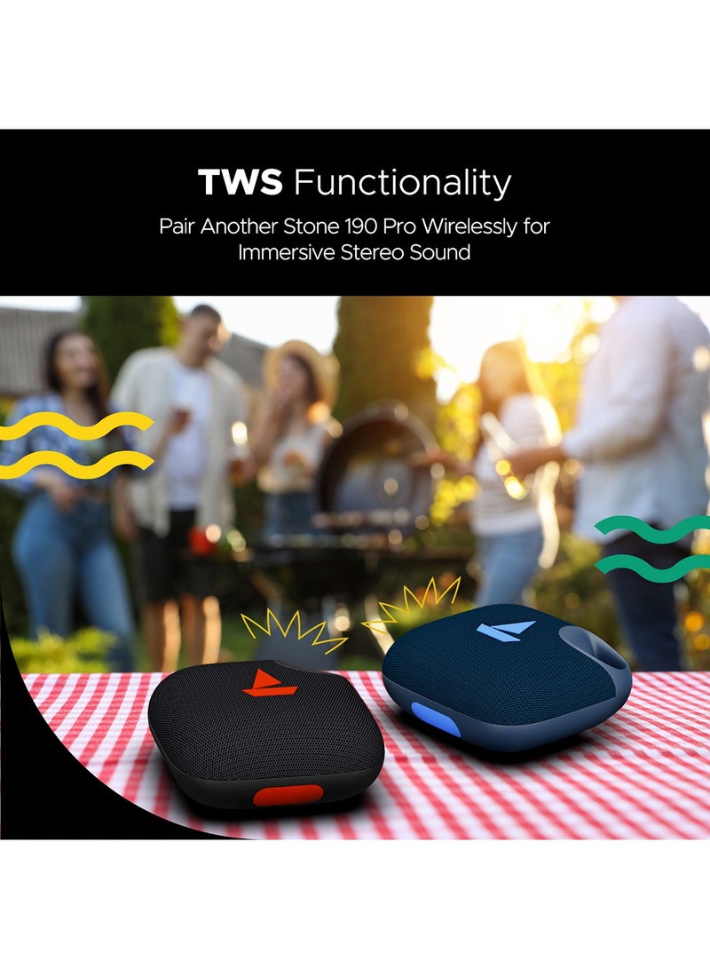 boAt Stone 190 Pro w/ 5W Signature Sound, Up to 12hrs of Playtime, TWS Feature, Built-in Mic, Bluetooth v5.3, AUX Port, TF Card Connectivity, IPX6 & Type-C Bluetooth Speaker Raging Black - Image 5
