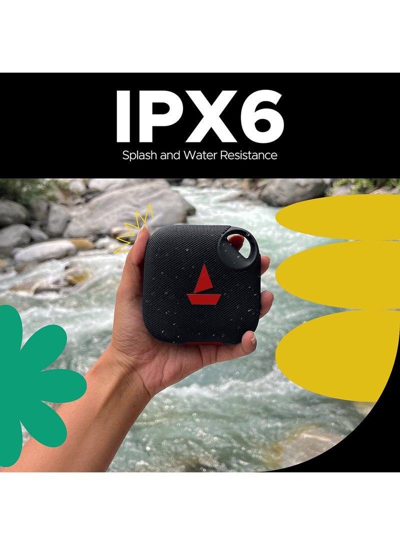 boAt Stone 190 Pro w/ 5W Signature Sound, Up to 12hrs of Playtime, TWS Feature, Built-in Mic, Bluetooth v5.3, AUX Port, TF Card Connectivity, IPX6 & Type-C Bluetooth Speaker Raging Black - Image 4