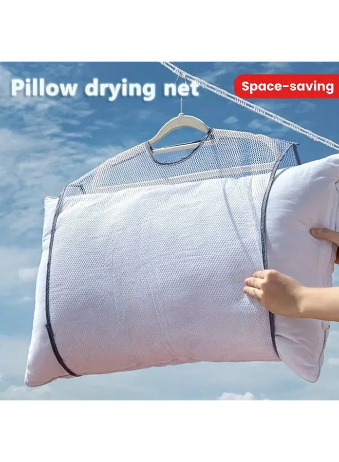 White Heavy Duty Laundry Drying Net Hanging Hook Space Saving Mesh Organizer - Image 2