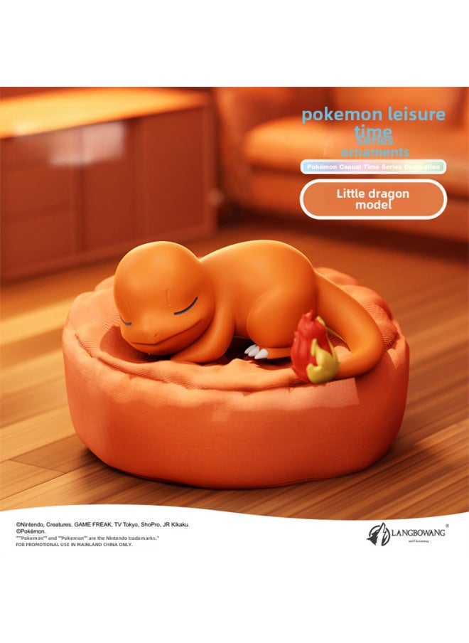Generic - Langbowang Genuine Baokemeng Leisure Time Series Desktop Ornaments Sleeping Posture Second Generation Car Handset-Color:Small Fire Dragon [96 In Full Box]] - Image 1