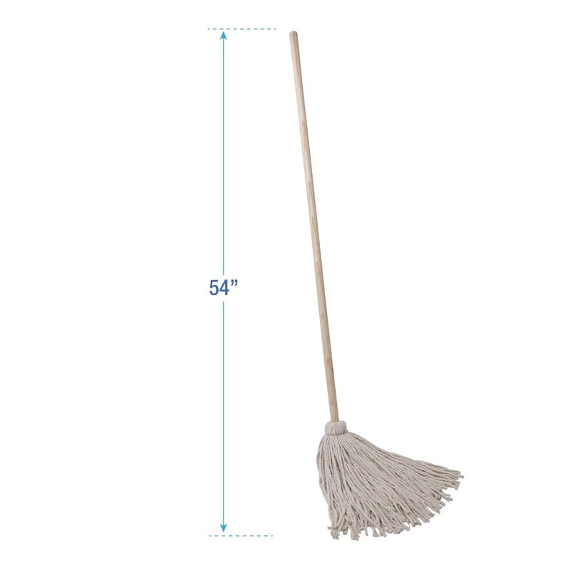 Boardwalk BWK124C 24 oz Cotton Fiber Head Deck Mop with 54 in Wooden Handle 6Pack - Image 2