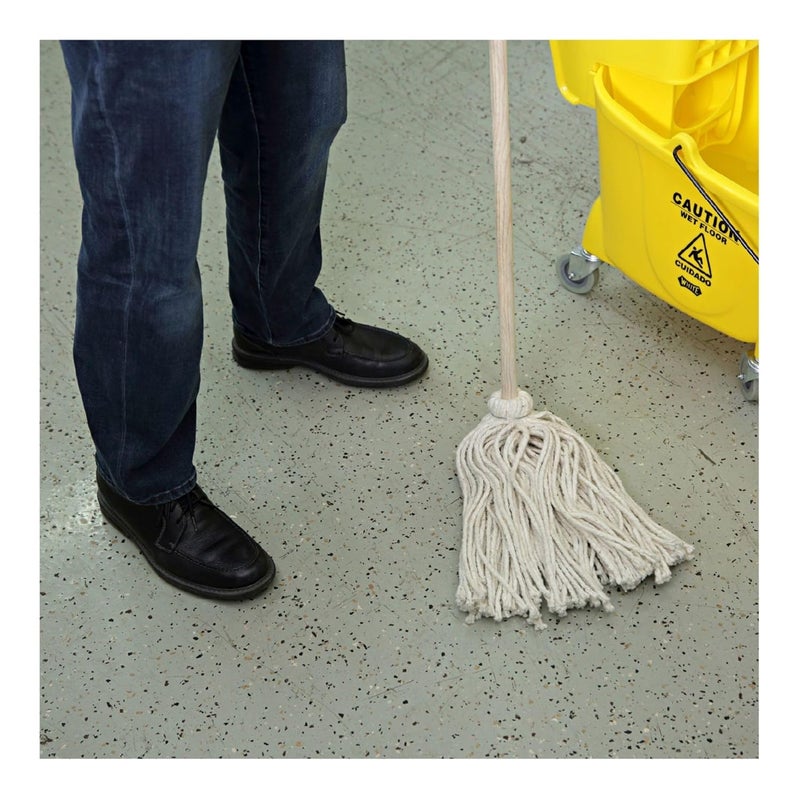 Boardwalk BWK124C 24 oz Cotton Fiber Head Deck Mop with 54 in Wooden Handle 6Pack - Image 5