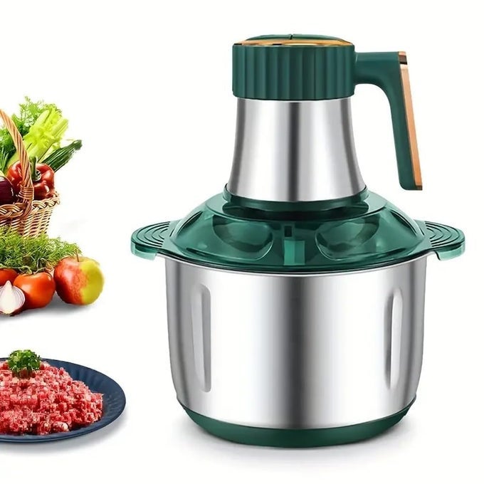 ELECTRIC MEAT GRINDER MULTIFUNCTION MEAT MINCER STAINLESS STEEL FOOD CHOPPER FOOD PROCESSOR MACHINE FOR MEAT VEGETABLES FRUITS AND NUTS POWERFUL MOTOR 5 GEAR CONTROL 2L
