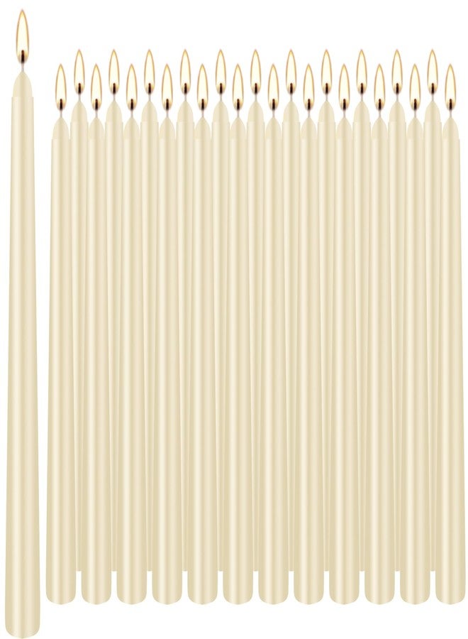 KITRDOOR Ivory Taper Candles, 24 Pack 10 Inch Bulk Unscented 7-8 Hours Burn Time Smokeless & Dripless Elegant Dinner Candles Set for Home Décor, Wedding, Christmas, Household, Valentines Day, Party (White) - Image 1