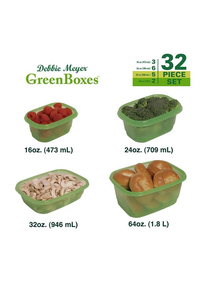Debbie Meyer UltraLite GreenBox | Reusable Plastic Airtight Food Storage Containers with Lids, Keeps Fruit, Vegetables Fresh Longer, Perfect for in the Fridge Travel On-The-Go or Lunch | 32 Piece Set - Image 4