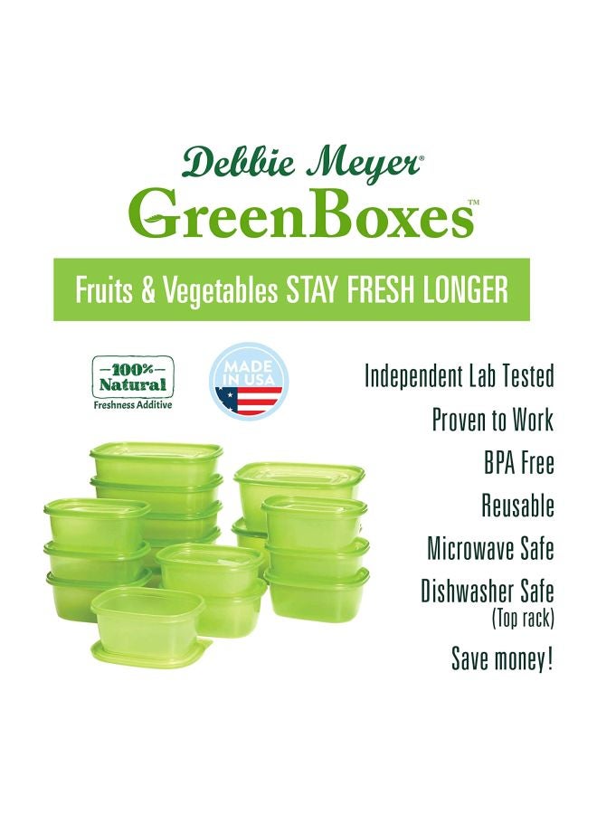 Debbie Meyer UltraLite GreenBox | Reusable Plastic Airtight Food Storage Containers with Lids, Keeps Fruit, Vegetables Fresh Longer, Perfect for in the Fridge Travel On-The-Go or Lunch | 32 Piece Set - Image 3