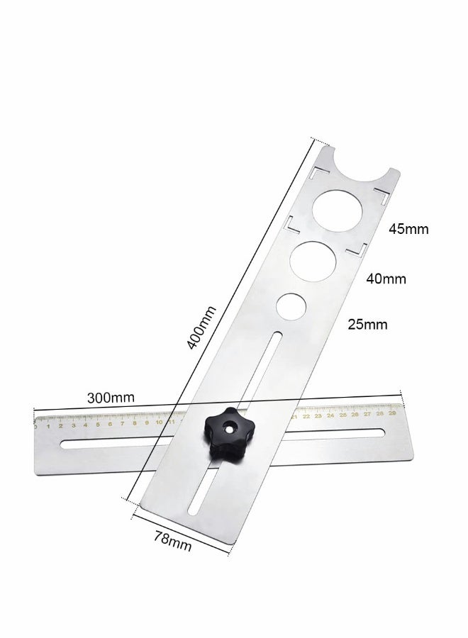 Ceramic Tile Hole Locator Stainless Steel Direction Jig Accurate Drilling Hole Floor Drilling Guide Finder Gauge 360 Degree Adjustment Hole Locator for Ceramic Cutting - Image 2