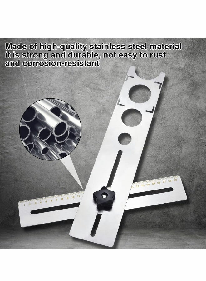 Ceramic Tile Hole Locator Stainless Steel Direction Jig Accurate Drilling Hole Floor Drilling Guide Finder Gauge 360 Degree Adjustment Hole Locator for Ceramic Cutting - Image 3