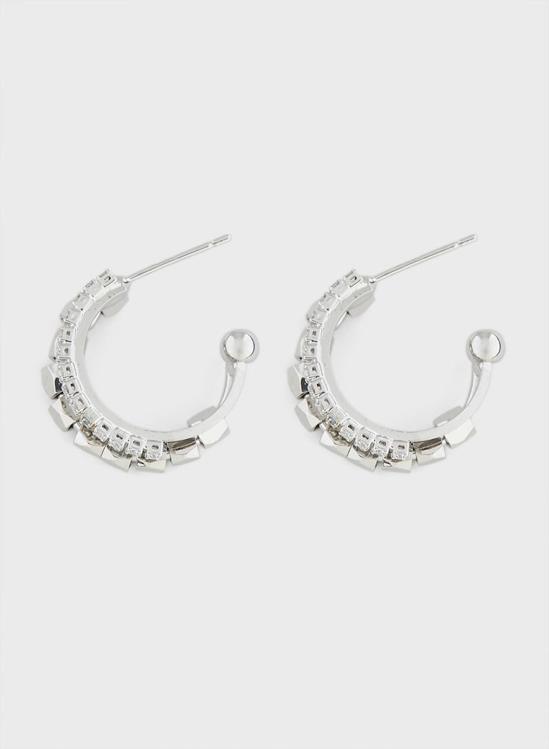 ELLA Diamante Hoop Earrings - Image 1