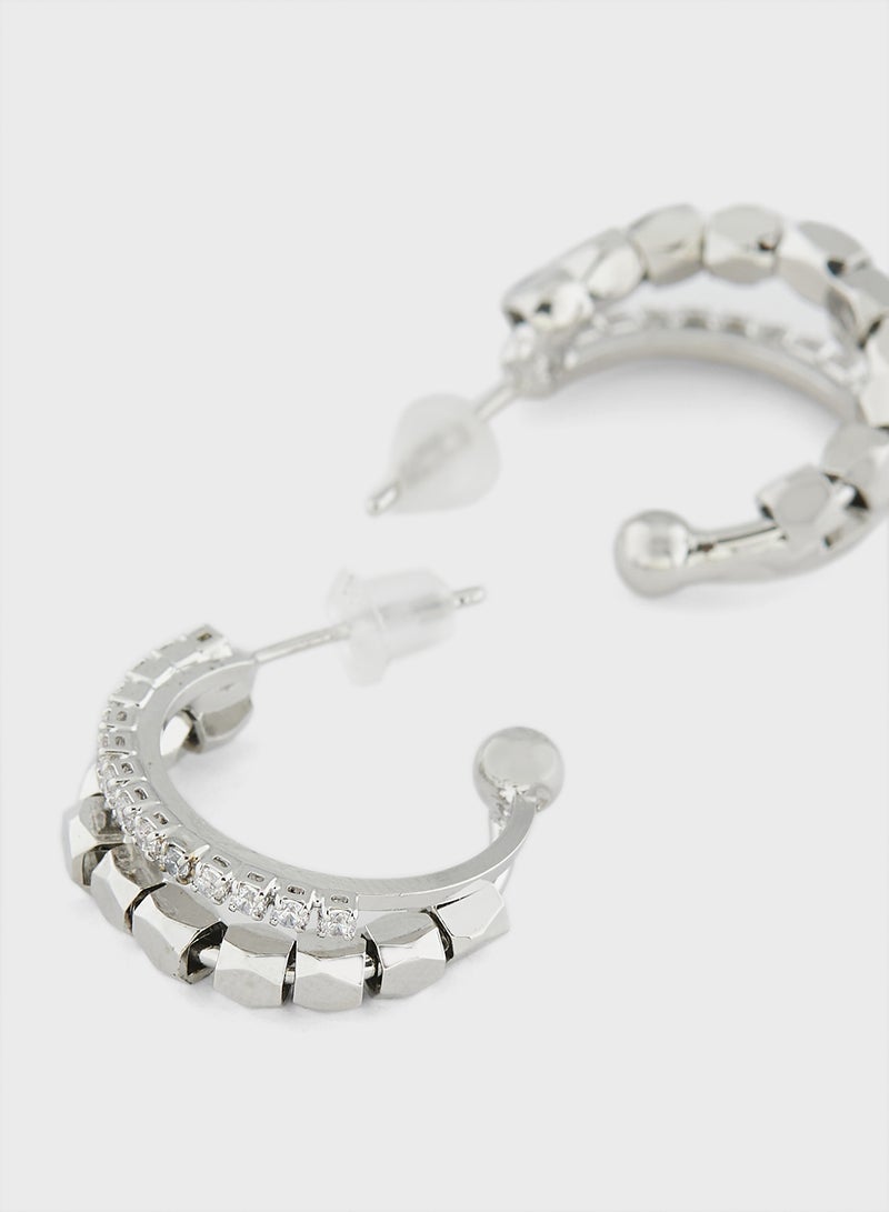 ELLA Diamante Hoop Earrings - Image 2