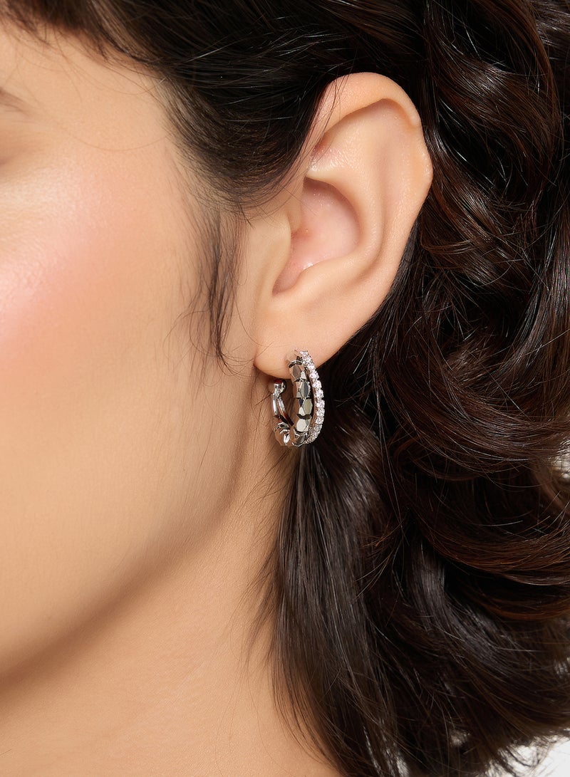ELLA Diamante Hoop Earrings - Image 3