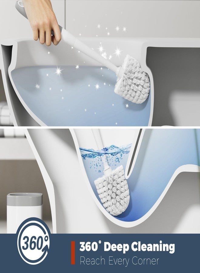 Holaloha Toilet Brush, 2 Pack Toilet Brush and Holder Set Bathroom Accessories, Toilet Bowl Brush and Holder for Bathroom, White - Image 2