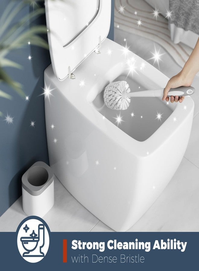 Holaloha Toilet Brush, 2 Pack Toilet Brush and Holder Set Bathroom Accessories, Toilet Bowl Brush and Holder for Bathroom, White - Image 3