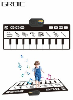 GROIC Kids Musical Mats with Music Sounds with 10 Keys, Musical Toys Toddler Music Piano Keyboard Dance Mat Carpet Touch Playmat Birthday Gift Toys for Baby Girls Boys  - Image 1