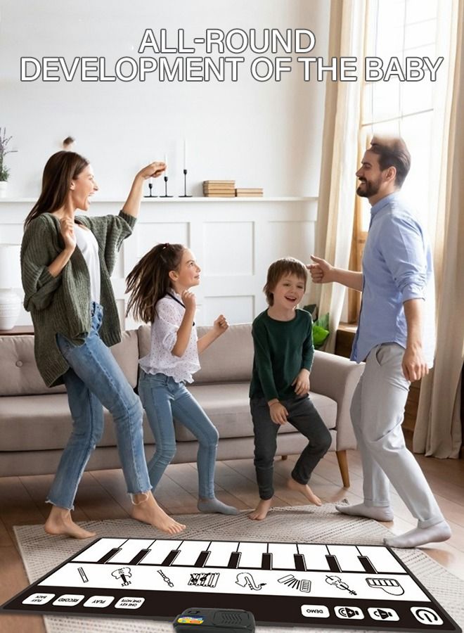 جرويك حصائر موسيقية للأطفال مزودة بأصوات موسيقية مع 10 مفاتيح ، ألعاب موسيقية للأطفال الصغار ، لوحة مفاتيح البيانو الموسيقية ، سجادة للرقص ، سجادة لمس اللعب ، هدايا أعياد الميلاد للأطفال البنات والأولاد - Image 4