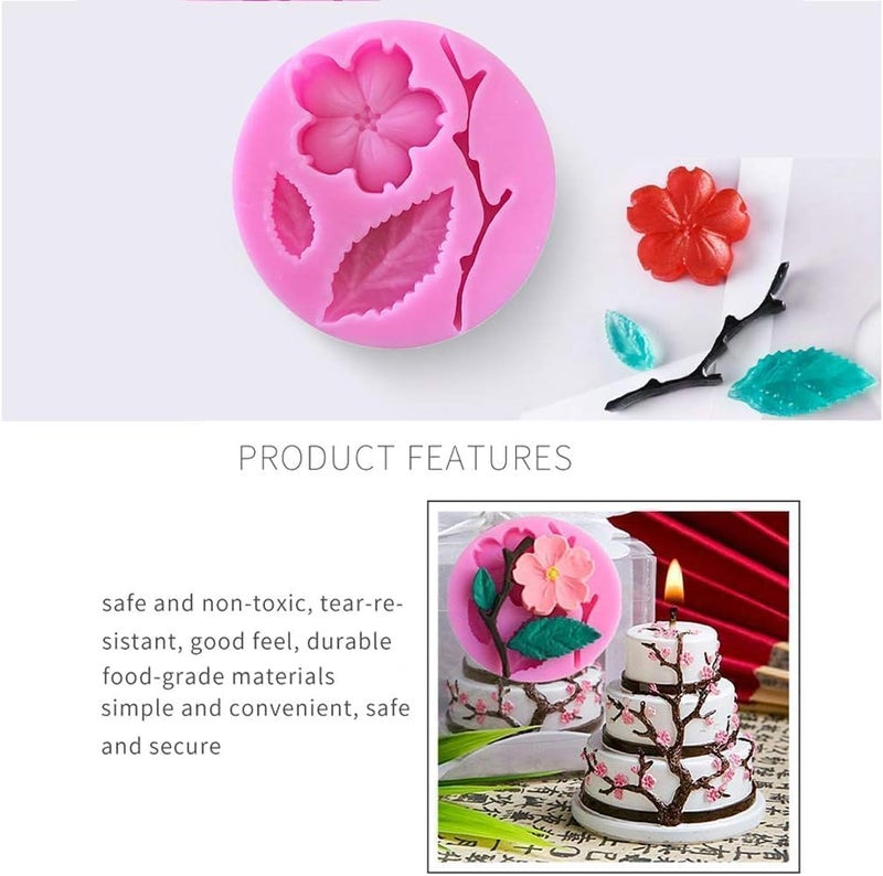 LEGACYCART 6 Cavity Daisy Peach Blossom and 8 Cavity Bow Tie Silicone Mold Flower Fondant Cake Baking Molds Chocolate Candy Mold for Party Cake DecoratinSoap Crafting ProjectsPack of 3 - Image 4